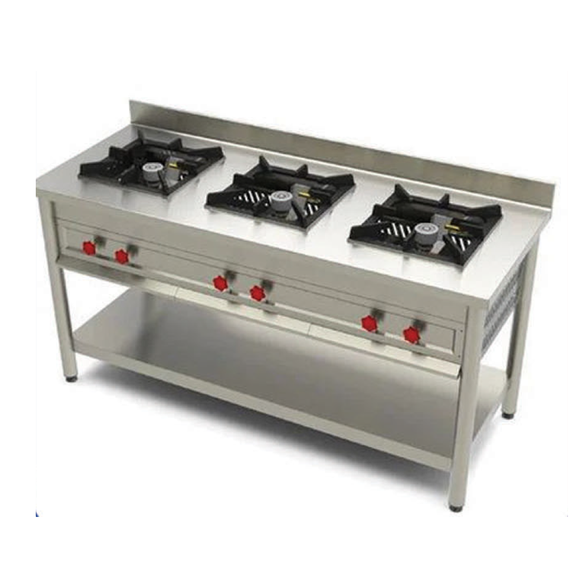 Three burner cooking range